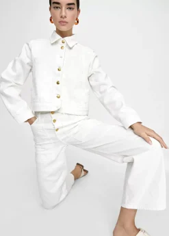 Chaqueta tejana blanca