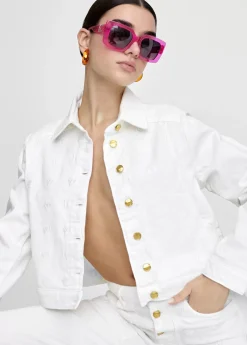 Chaqueta tejana blanca