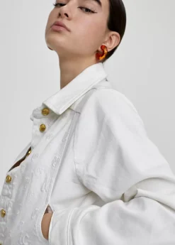 Chaqueta tejana blanca