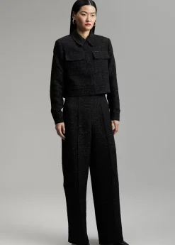 Chaqueta tweed cropped