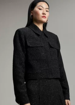 Chaqueta tweed cropped