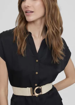 Cinturón elástico efecto ráfia