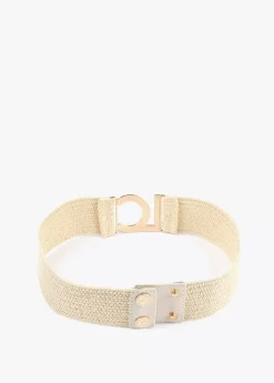 Cinturón elástico efecto ráfia