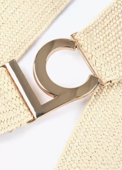 Cinturón elástico efecto ráfia