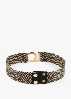 Cinturón elástico efecto ráfia