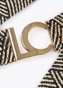 Cinturón elástico efecto ráfia