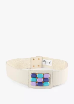 Cinturón elástico efecto ráfia