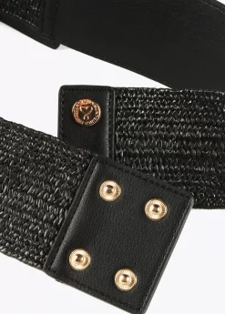 Cinturón elástico efecto ráfia