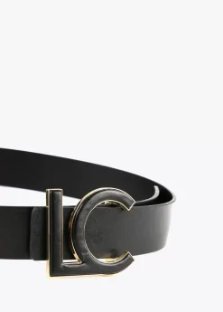 Cinturón hebilla forrada efecto piel