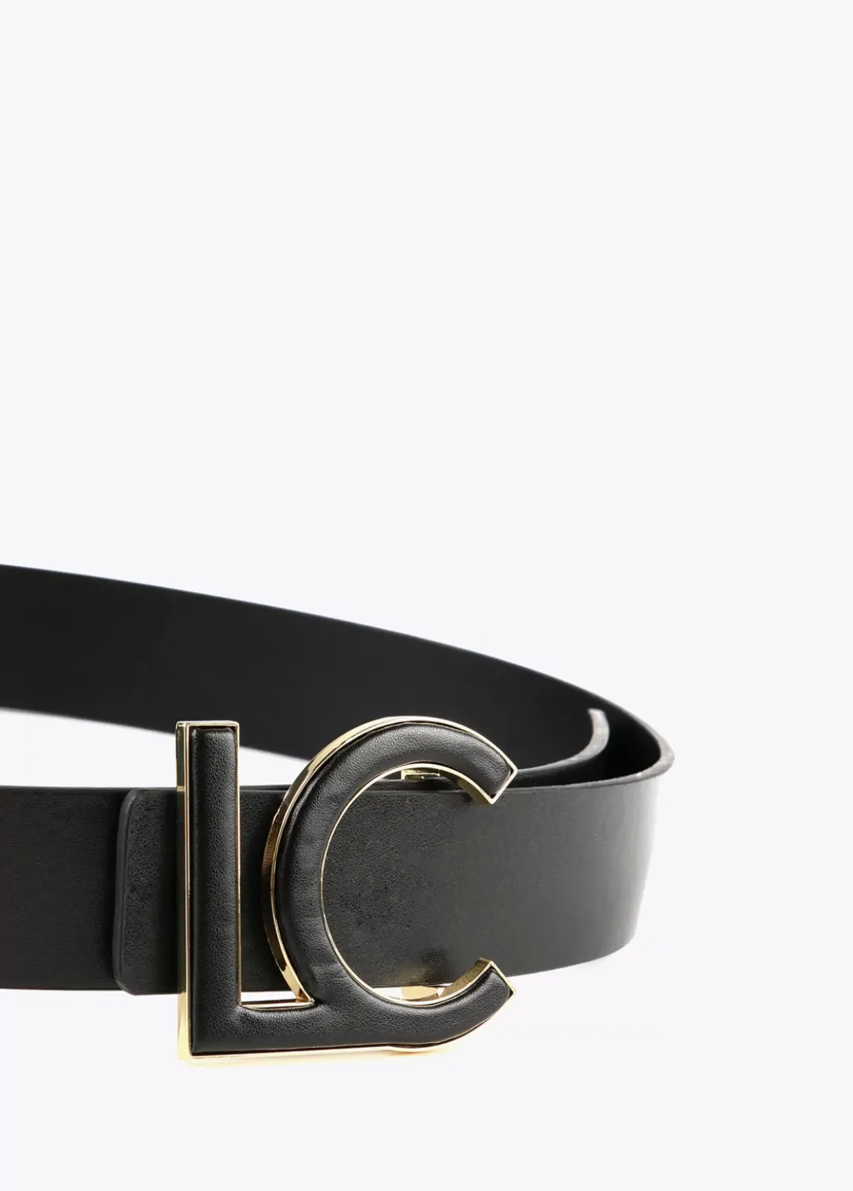 Cinturón hebilla forrada efecto piel