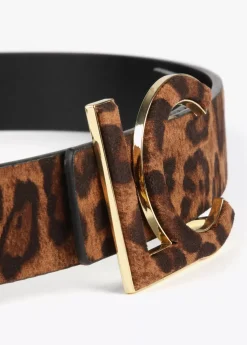 Cinturón reversible animal print