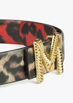 Cinturón reversible animal print