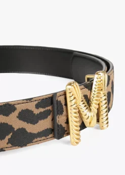 Cinturón reversible estampado animal y negro