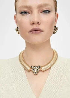 Collar cabeza leopardo