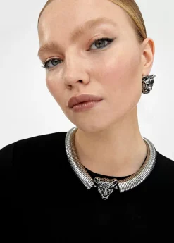 Collar cabeza leopardo