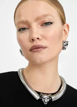 Collar cabeza leopardo