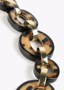 Collar con aros animal print