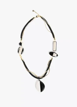 Collar cordón blanco y negro