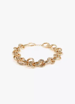 Collar gargantilla dorada con textura