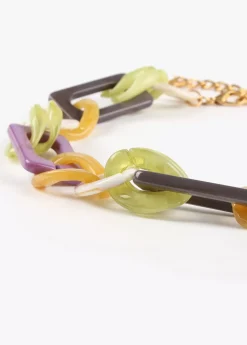 Collar gargantilla dorado con colores combinados