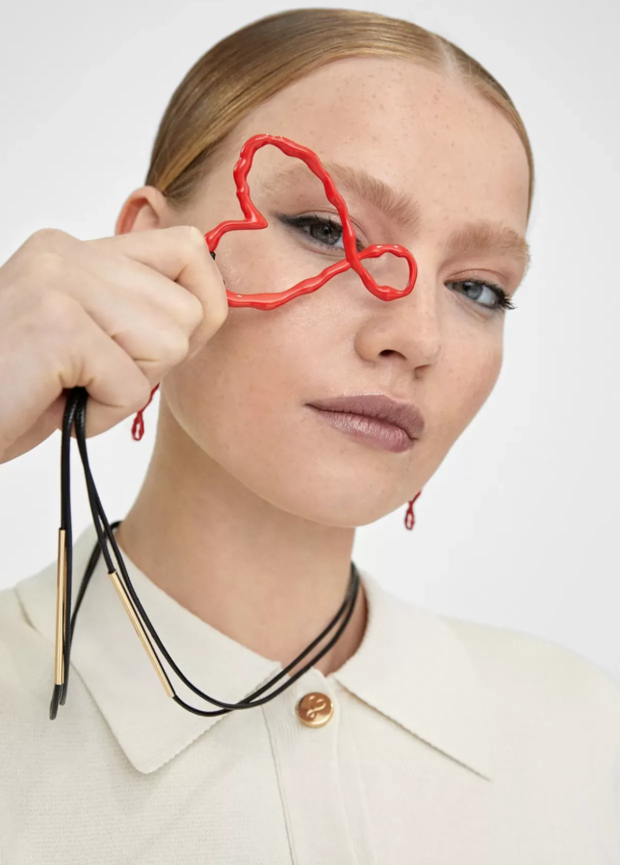 Collar largo corazón infinito