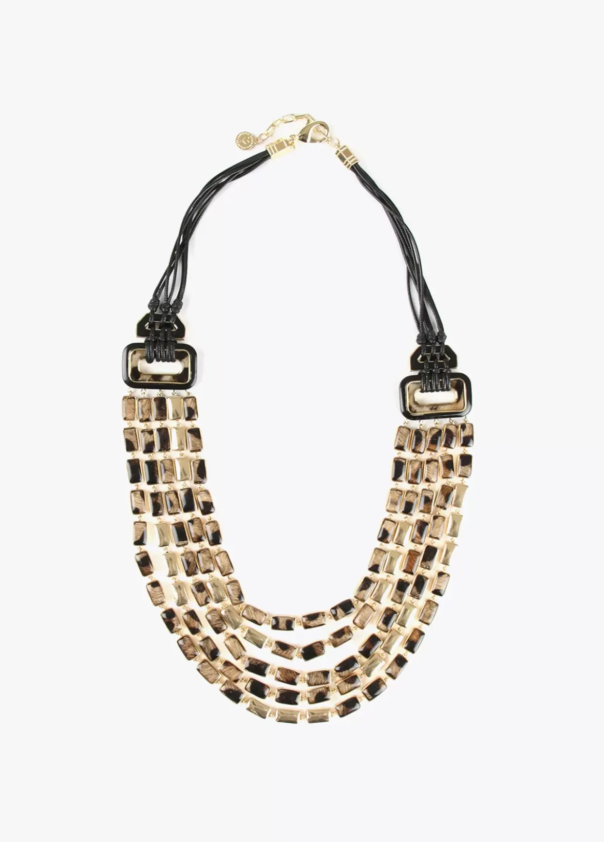 Collar multi cadena animal print