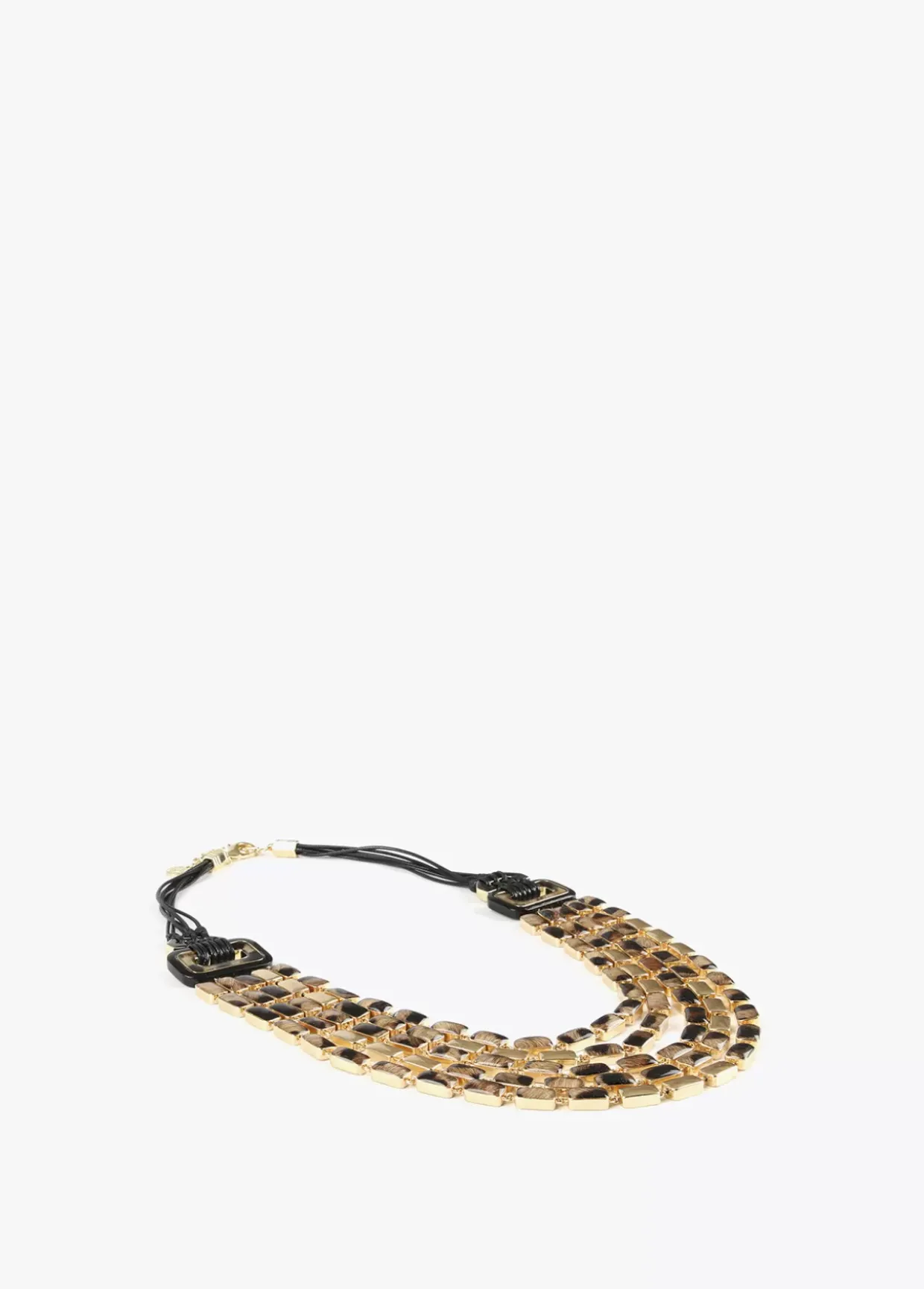 Collar multi cadena animal print