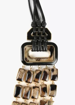 Collar multi cadena animal print