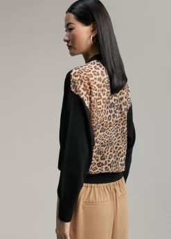 Cárdigan combinado animal print