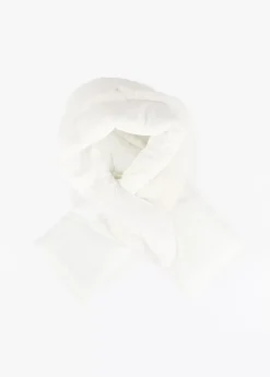 Cuello acolchado y pelo efecto piel