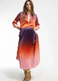 Falda degrade plisada