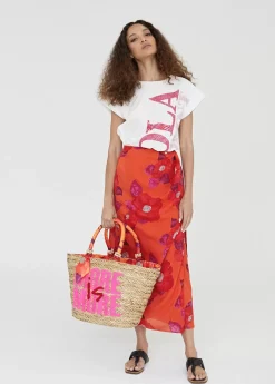 Falda estampada tipo pareo