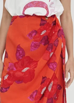 Falda estampada tipo pareo