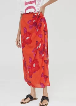 Falda estampada tipo pareo