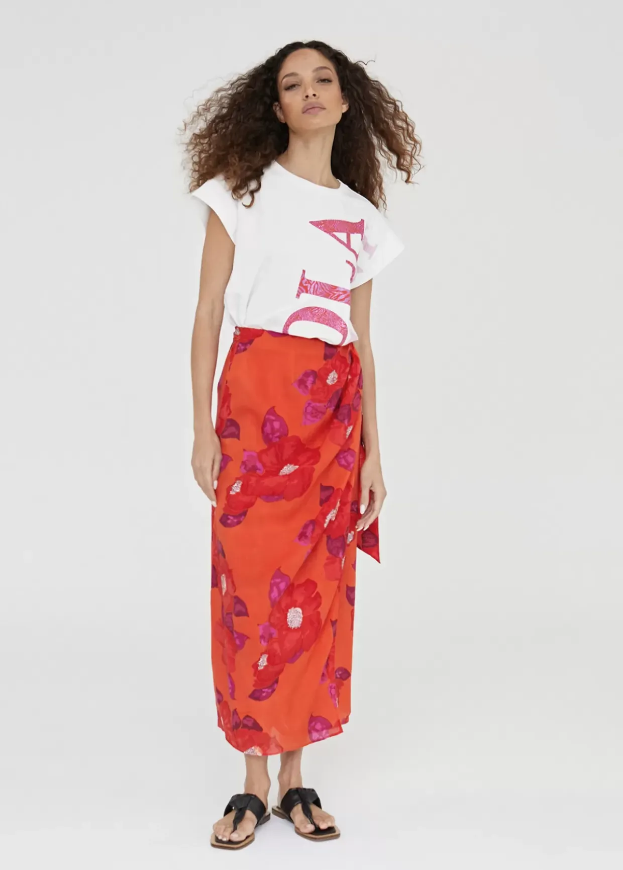 Falda estampada tipo pareo