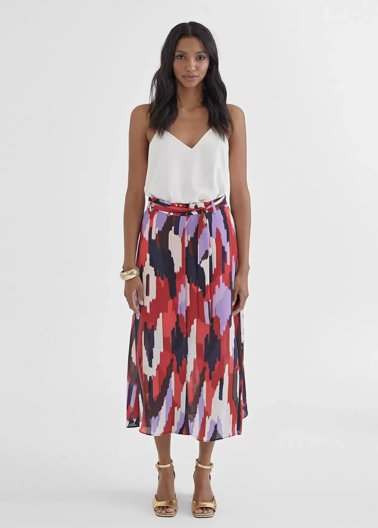 Falda fluída estampada