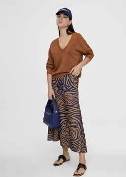 Falda midi estampado cebra