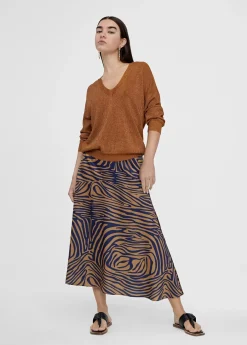 Falda midi estampado cebra