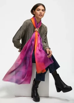 Fular fucsia y naranja