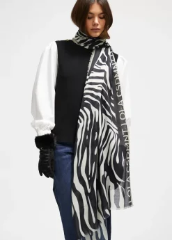 Fular logo y estampado zebra