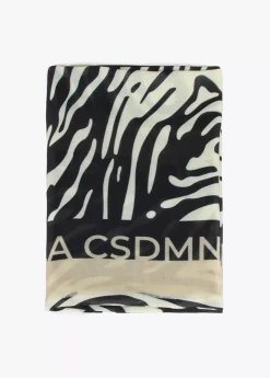 Fular logo y estampado zebra