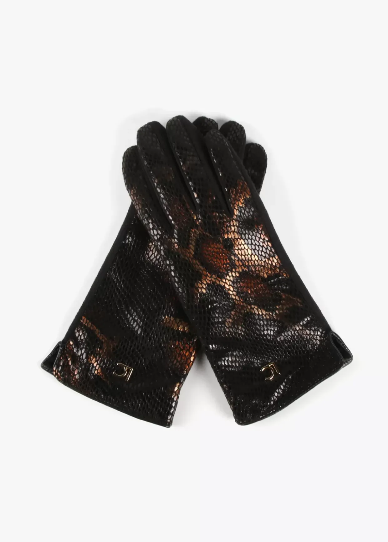 Guantes animal print metalizado