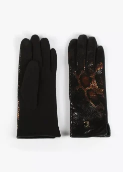 Guantes animal print metalizado