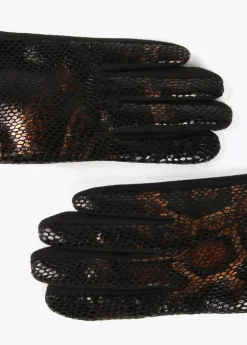 Guantes animal print metalizado