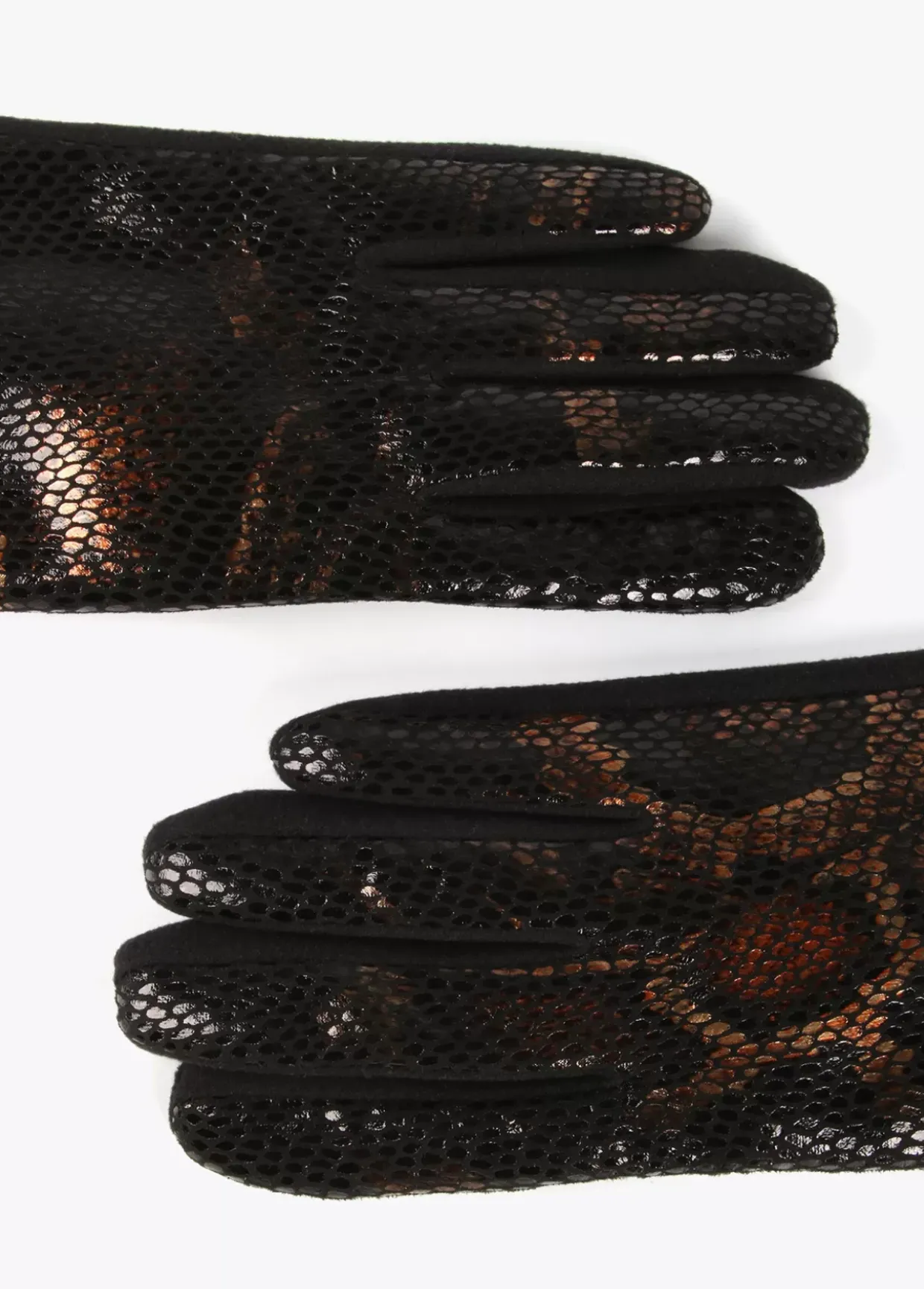 Guantes animal print metalizado