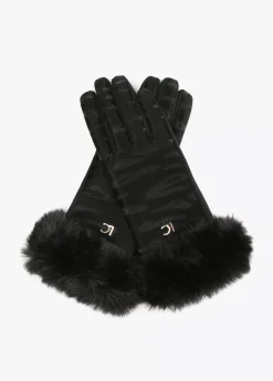 Guantes animal print negro