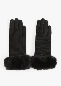 Guantes animal print negro