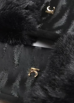 Guantes animal print negro