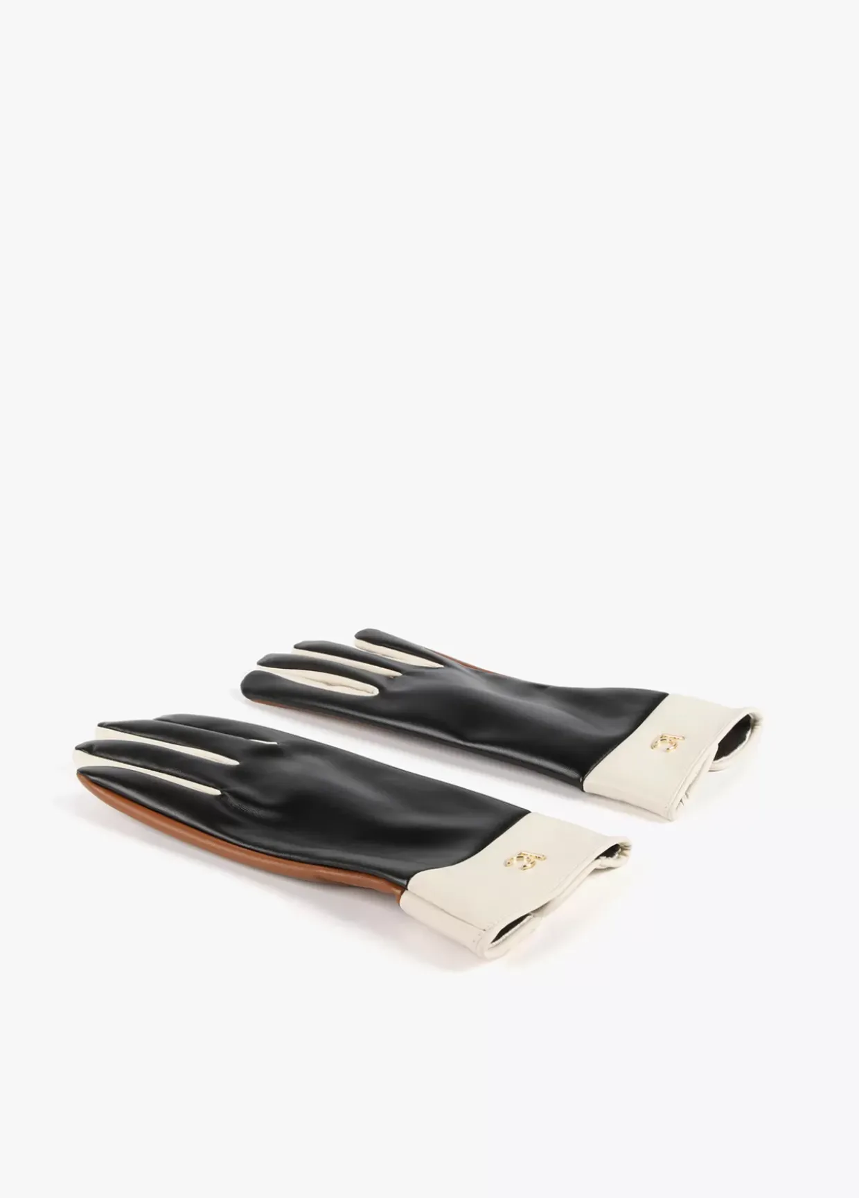 Guantes efecto piel tricolor