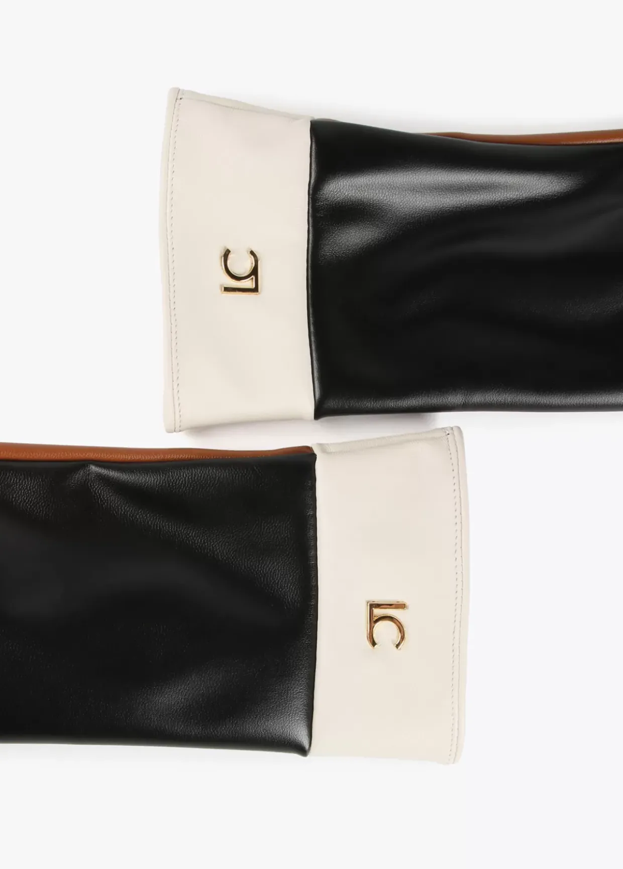 Guantes efecto piel tricolor